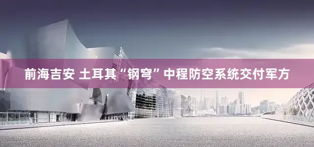 前海吉安 土耳其“钢穹”中程防空系统交付军方